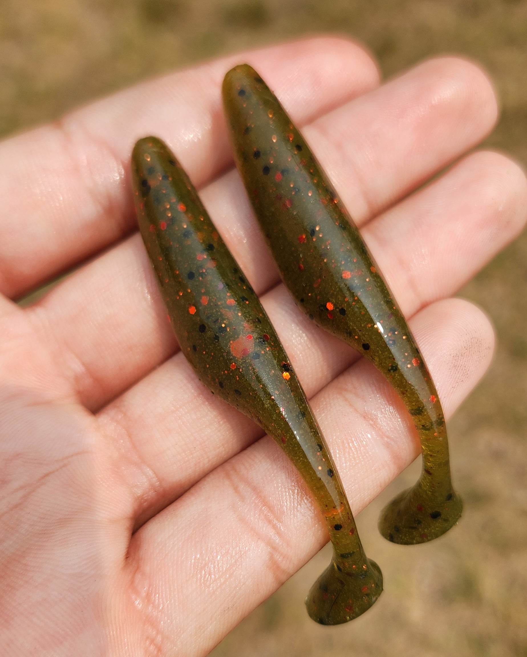 PUMPKIN FIRE 3.5" Finesse Swim bait (6 Pack)
