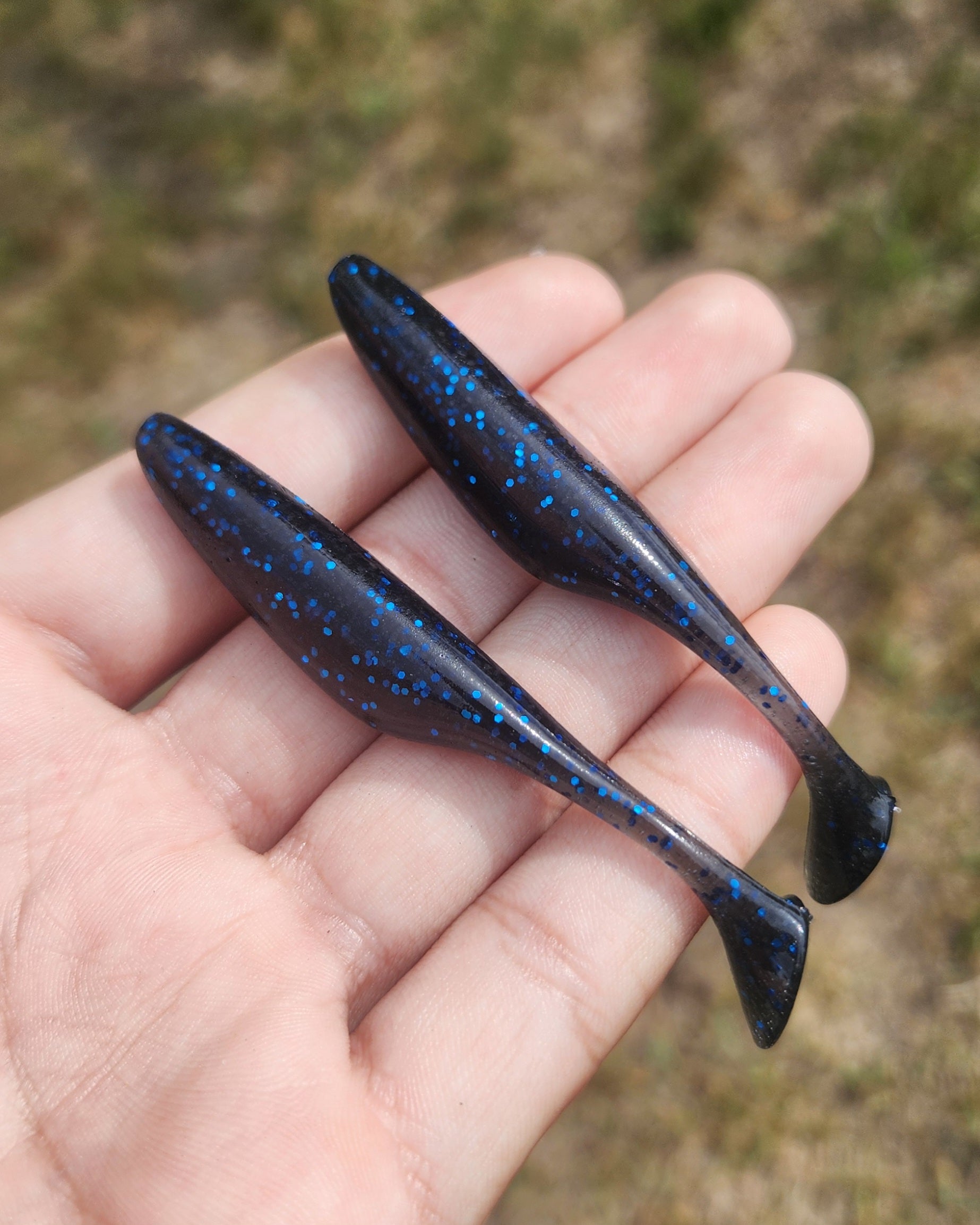BLACK AND BLUE FLAKE 3.5" Finesse Swimbait (6 Pack)